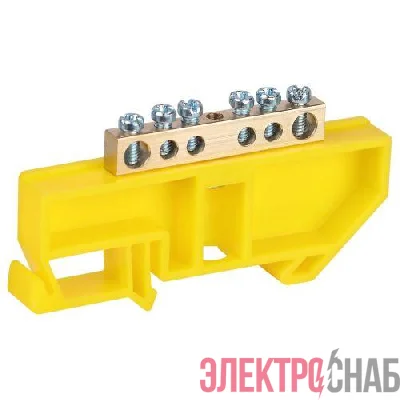 Шина NO-224-88 PE земля на DIN-изоляторе ШНИ-6х9-6-Д-желт. ЭРА Б0062859