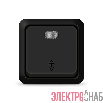 Переключатель проходной 1-кл. ОП Олимп 10А IP20 с подсветкой черн. Universal 2211