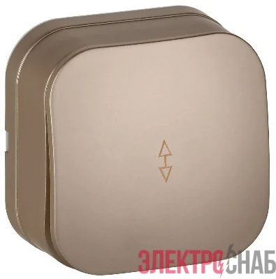 Выключатель проходной 1-кл. ОП GLORY ВСп10-1-0-ХШм 10А шампань матов. IEK EVH12-K37M-10