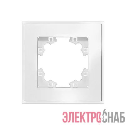 Рамка 1-м Афина стеклянная бел. UNIVersal 2242