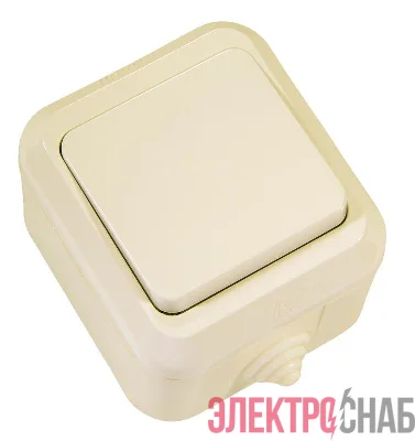 Выключатель проходной IP44 крем. Makel 18205