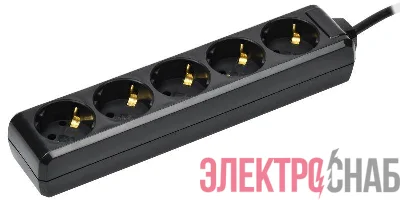 Удлинитель 5х3м с заземл. 16А IP20 У05 250В ПВС 3х1 черн. IEK WYP10-16-05-03-Z-K02