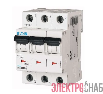 Выключатель автоматический модульный 3п C 10А 6кА PL6 EATON 286599