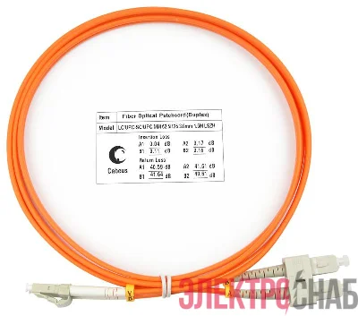 Шнур оптический duplex LC-SC FOP-62-LC-SC-1.5m Cabeus 7606c