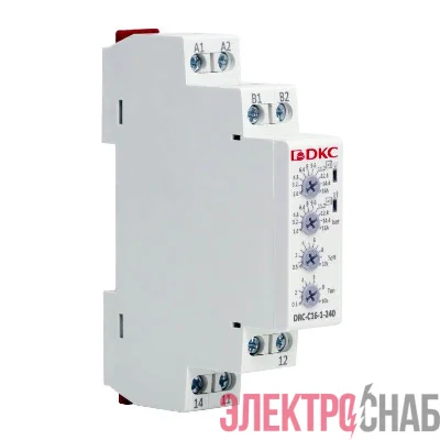 Реле контроля тока тип DRC 1.6-16А конфигурация контакта 1CO 24-240 AC/DC DKC DRC-C16-1-240