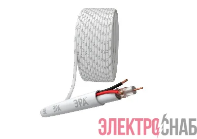 Кабель для аналогового видеонаблюдения K-0.75-PVC КВК-В-2+2х0.75кв.мм 200м бел. Эра Б0052734
