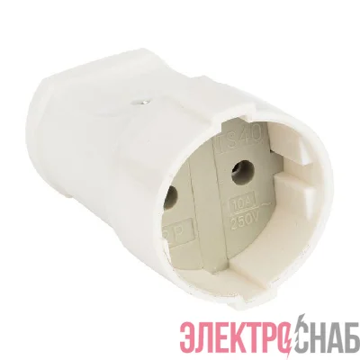 Гнездо штепсельное без заземл. бел. 10А 250В EKF ASG10-10