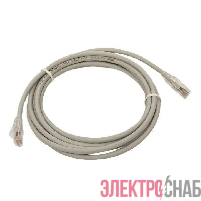 Патч-корд кат.6 UTP экранир. LSZH сер. 3.0м TERACOM PRO EKF TRP-6UTP-LSH-3M-GY
