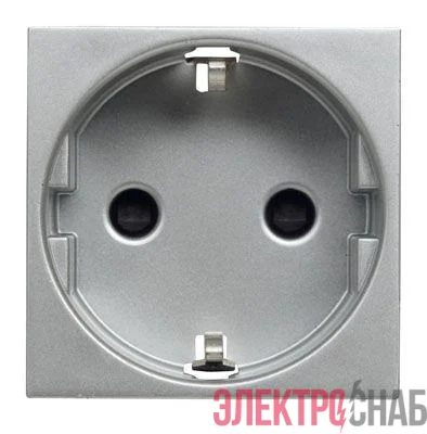 Механизм розетки Zenit 16А 250В защ. шторки с заземл. серебристый ABB 2CLA228800N1301