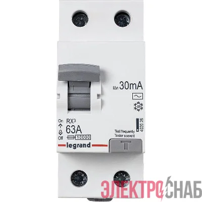 Выключатель дифференциального тока (УЗО) 2п 63А 30мА тип AC RX3 Leg 402026