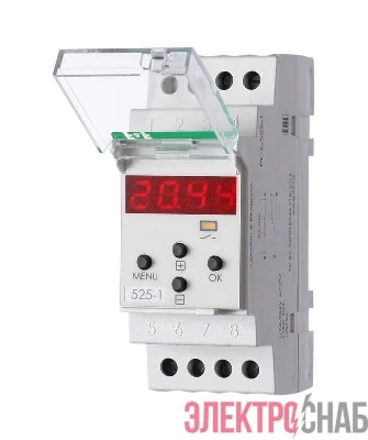 Реле времени астрономическое PCZ-525-1 16А 24-264В AC/DC 1перекл. IP20 ночной перерыв и годовая программа F&F EA02.002.011