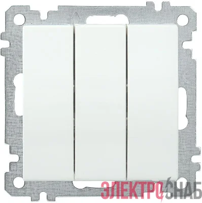 Выключатель 3-кл. СП Bolero ВС10-3-0-Б 10А IP20 10А IP20 механизм бел. IEK EVB30-K01-10-1