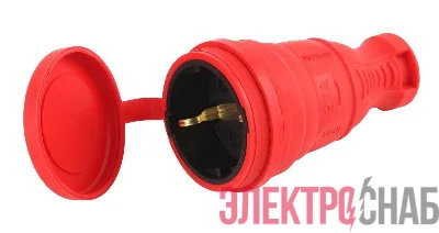 Разъем каучуковый R8-RED-IP44 с/з прямой 16А IP44 красн. Эра Б0044548