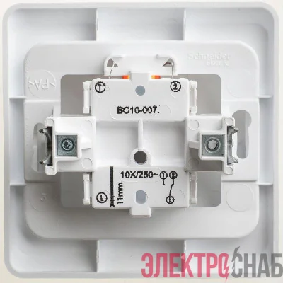 Переключатель 1-кл. СП Этюд 10А с инд. бел. SchE BC10-007B