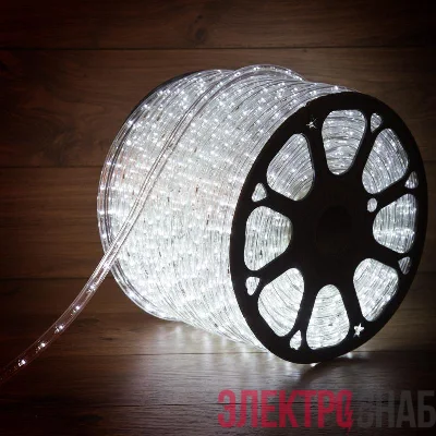 Шнур светодиодный Дюралайт постоянное свечение 2Вт бел. 36LED/м (уп.100м) Neon-Night 121-155