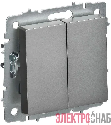 Выключатель перекрестный 2-кл. СП BRITE ВС10-2-3-БрС 10А механизм сталь IEK BR-V23-0-10-K46