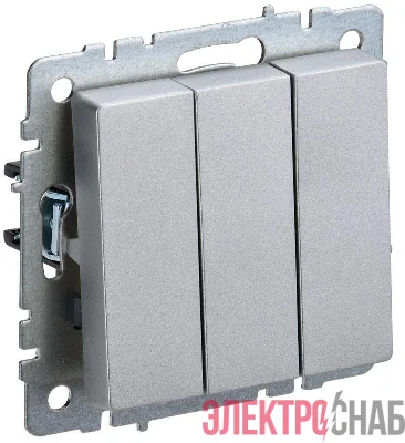 Выключатель 3-кл. СП BRITE ВС10-3-0-БрА 10А механизм алюм. IEK BR-V30-0-10-K47