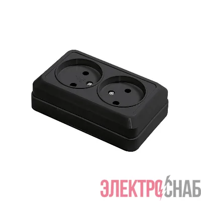 Розетка 2-м BOLLETO накладная 7102B черн. IN HOME 4690612061054