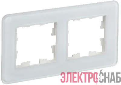 Рамка 2-м BRITE РУ-2-2-Бр стекло бел. RE IEK BR-M22-G-41-K01