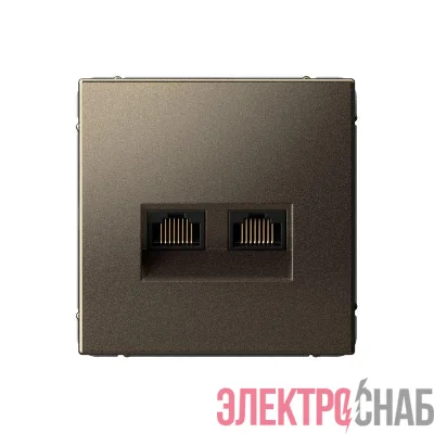 Розетка двойная компьютерная ArtGallery RJ45+RJ45 кат. 6A механизм мокко SE GAL000688