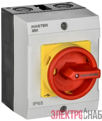 Переключатель кулачковый 40А (сх. 10) в боксе закрытая рукоятка авар. IEK MI-CS22-040-010