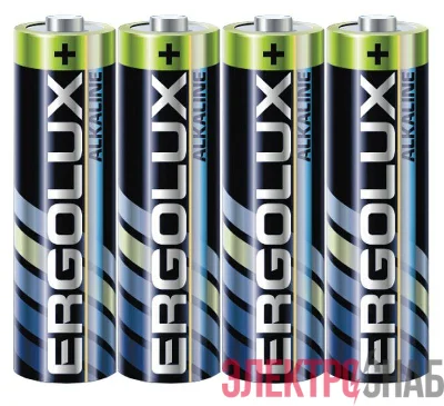 Элемент питания алкалиновый AA/LR6 1.5В Alkaline SR4 (блист.4шт) Ergolux 14282