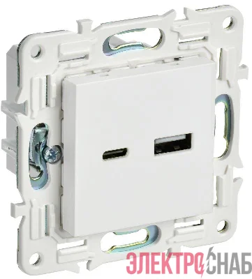 Розетка USB A+C 18Вт SKANDY SK-R13W арктич. бел. IEK SK-U22-018-K01