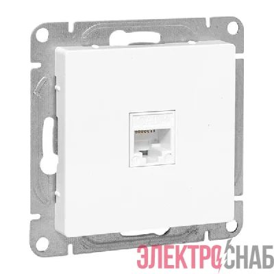 Розетка телефонная 1-м СП Эпика RJ11 механизм бел. EKF UP1-SOW-RJ11