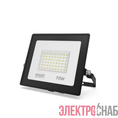 Прожектор светодиодный Elementary 70Вт 6500К IP65 5950лм 175-265В ДО ПРОМО G2 черн. GAUSS 613100370P