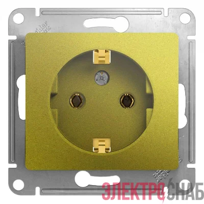 Механизм розетки 1-м Glossa 16А 250В с заземл. фисташк. SchE GSL001043