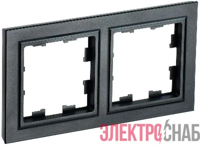 Рамка 2-м BRITE РУ-2-БрЧ черн. IEK BR-M22-K02