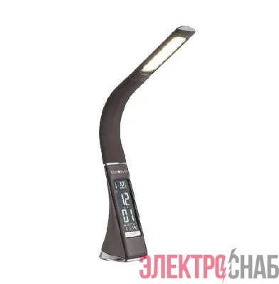 Светильник светодиодный TLD-542 Brown/300лм/5000К/Dimmer настол. часы календ. терм. коричн. 5Вт Uniel UL-00001817