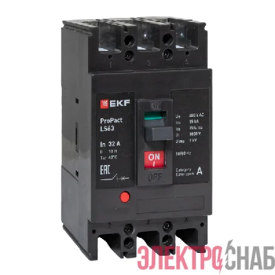 Выключатель автоматический 3п 32А 15кА LS63 ProPact EKF mccb-63-15-3-32-ls