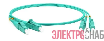 Патч-корд FC-D2-503-LC/PR-LC/PR-H-1M-LSZH-AQ волоконно-оптический (шнур) MM50/125(OM3) LC-LC duplex 10G/40G LSZH 1м Hyperline 34453