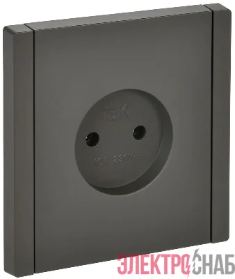 Розетка 1-м СП FORTE&PIANO FP318 10А без заземл. без защ. шторок винт. крепл. сер. IEK FP-R10-10-K03