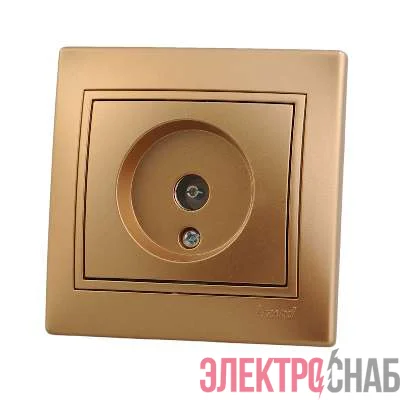 Розетка телевизионная проходная TV СП Mira зол. металлик LEZARD 701-1313-129