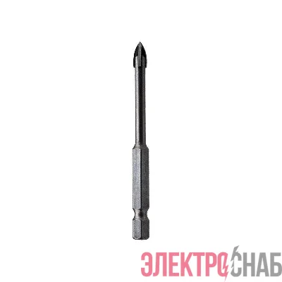 Сверло по стеклу и керамике 4мм 4 грани шестигранный хвостовик Kranz KR-91-0647