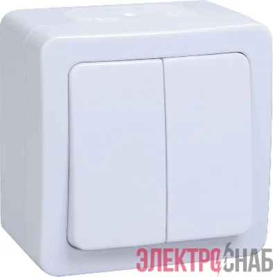 Выключатель 2-кл. ОП Гермес Plus 10А IP54 ВС20-2-0-ГПБ бел. IEK EVMP20-K01-10-54-EC