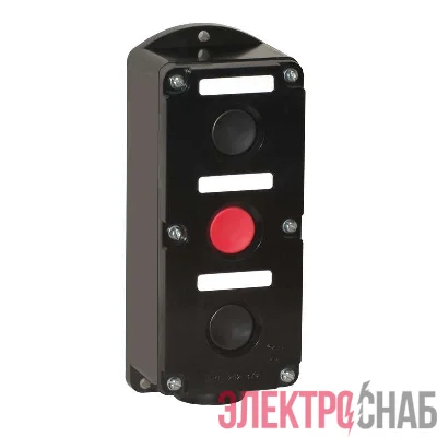 Пост кнопочный ПКЕ-212/3 "Пуск-Стоп" 2 черн. 1 красн. Электродеталь ПКЕ-212/3.2Ч.1К