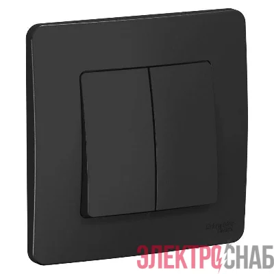 Переключатель проходной 2-кл. СП Blanca 10А IP20 (сх. 6+6) 250В антрацит SE BLNVS106606