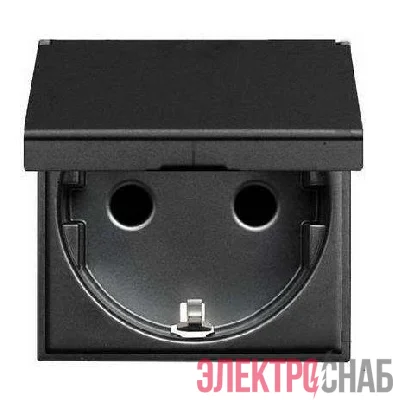 Механизм розетки Zenit 16А 250В с защ. крышкой защ. шторки с заземл. антрацит ABB 2CLA228810N1801