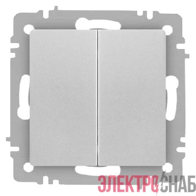 Переключатель 2-кл. СП Accent 6-107-03 10А IP20 250В AL/CU алюм. Intro Б0063560