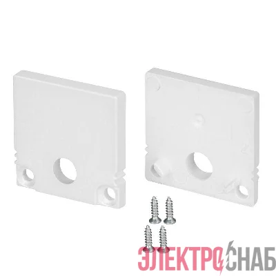 Заглушка SL-SLIM20-H20 WHITE с отверстием пластик (комплект) Arlight 047634