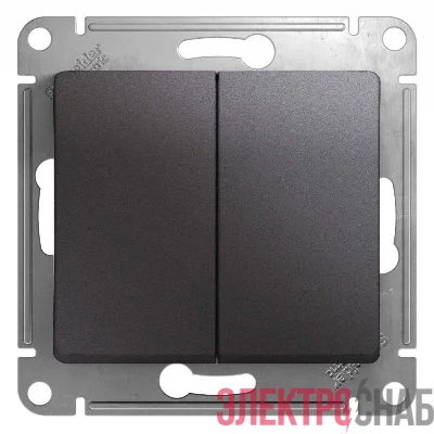 Переключатель проходной 2-кл. СП Glossa 10А IP20 (сх. 6) 10AX механизм графит SE GSL001365