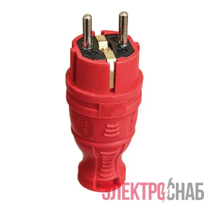 Вилка прямая с заземл. IP44 каучук красн. TOKOV TKE-C13-KV-Z