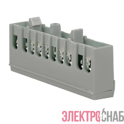 Шина L "фаза" 6х9 10 отвер. латунь сер. изолированный корпус на DIN-рейку PROxima EKF sn0-63-10-is