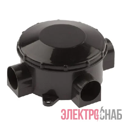 Коробка распаячная ОП трехрожковая черн. IP42 KOR-70-35-3-b ЭРА Б0052727