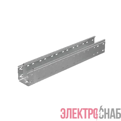 Лоток листовой перфорированный 100х100 L3000 сталь 0.7мм "БЫСТРЫЙ МОНТАЖ ПЛЮС" LPplus100-100-0.7-3000 оцинк. КМ PL0262