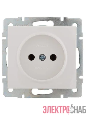 Розетка 1-м СП Rain 16А IP20 без заземл. керамика механизм бел. LEZARD 703-0288-121