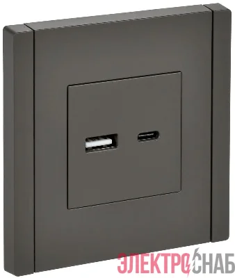 Розетка FORTE&PIANO USB A+C 18Вт FP351 сер. IEK FP-U22-018-K03